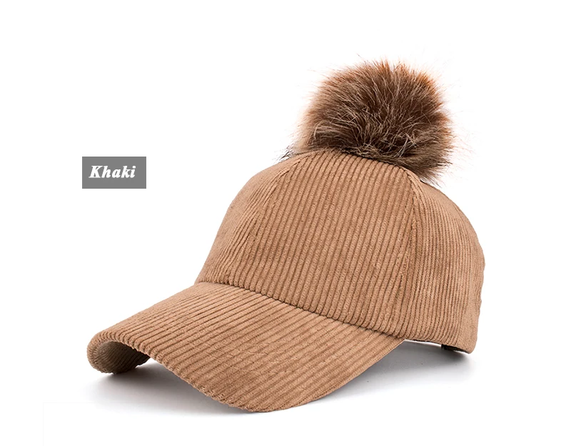 Joymay, новинка, Fauxl, меховая шапка с помпонами, Вельветовая, для женщин, snapback, бейсбольная кепка, фирменная, новая, женская, мужская, для девочек, для мальчиков, кепка, B473