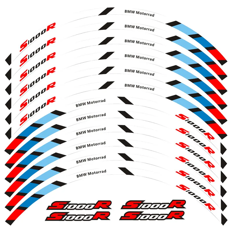 Новая высококачественная 12 шт подходит мотоциклетная наклейка для колес полоса светоотражающий обод для BMW S1000R