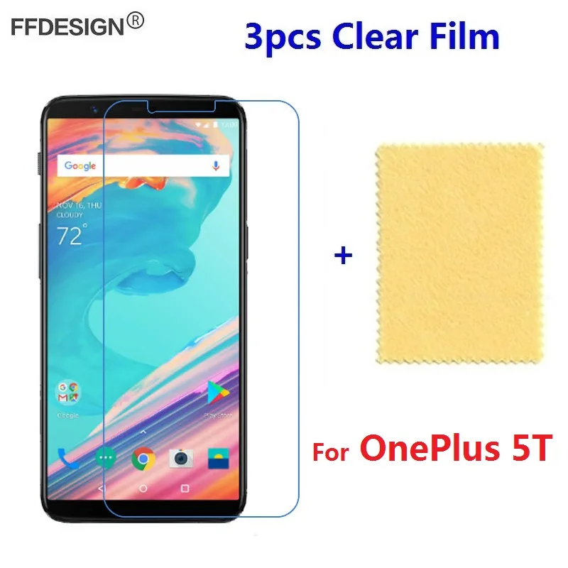 3pcs For OnePlus 5T Clear LCD Screen Protector Oneplus One plus Protective Film Foil Guard Cover Saver Skin | Мобильные телефоны и