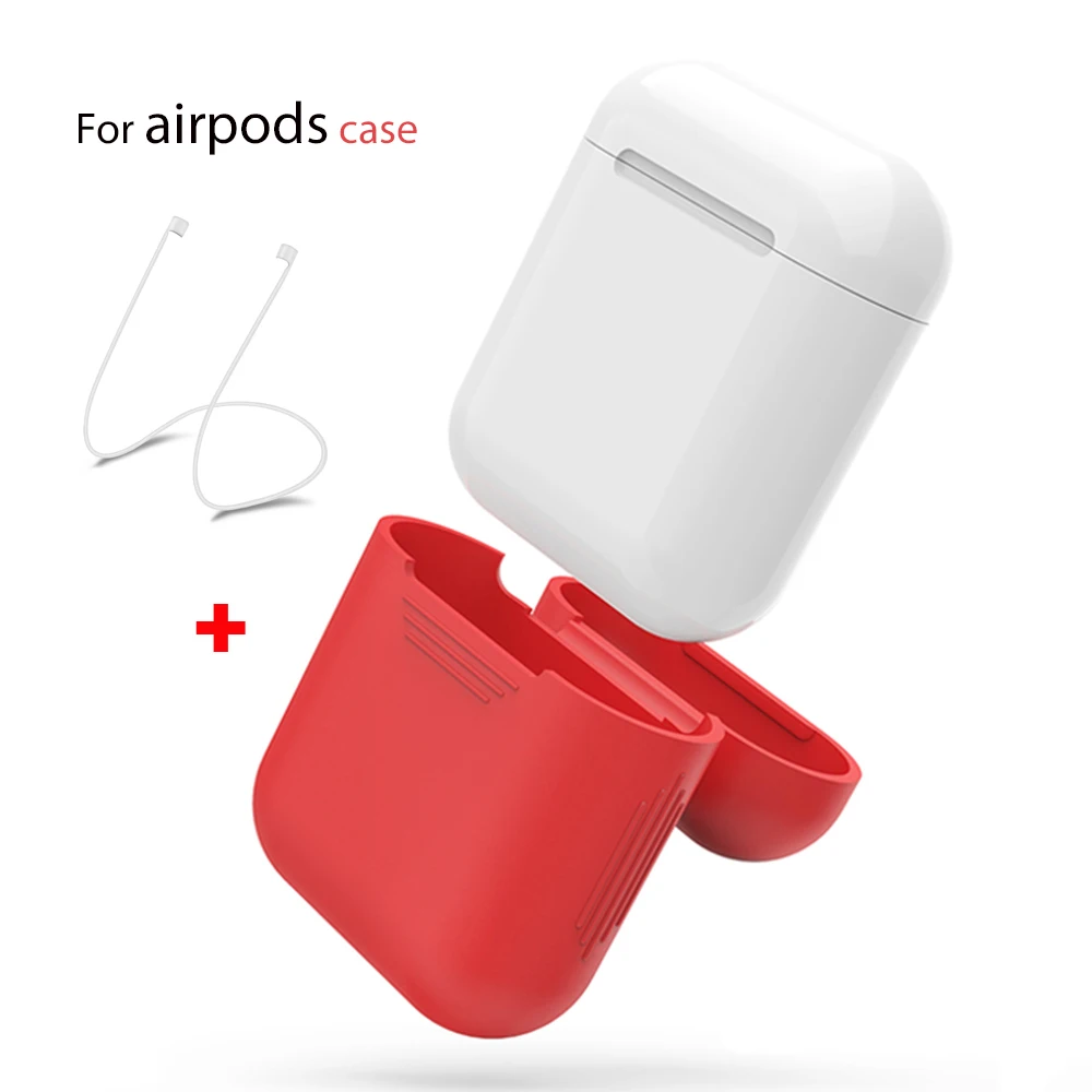 Силиконовый красный чехол для Apple Airpods Air Pods защитный защита от потери элегантные