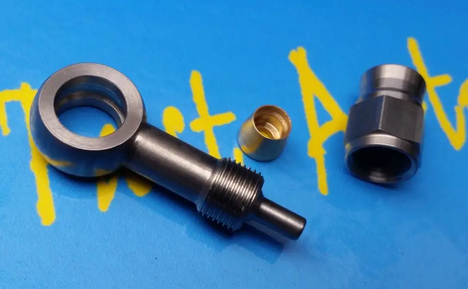 Adaptador de aço inoxidável 11.2mm banjo para an4 banjo parafuso para an3 ptfe tpfe mangueira de freio encaixe final-0