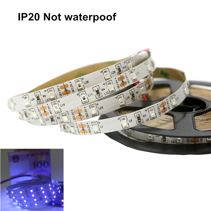 50 см 500 УФ светодиодная лента 2835 SMD ультрафиолетовая 395 405nm 60led/m Диодная гибкая