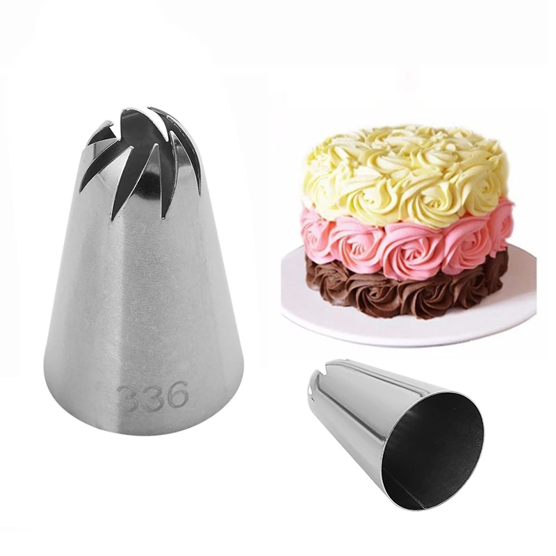

3Styles #336 Icing Piping Cream Nozzles Stainless Steel Pastry Tips Nozzle Kitchen Bakery Cupcake Fondant Cake Decoration Tools