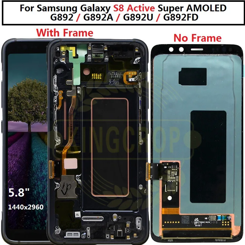 ЖК дисплей с сенсорным экраном и рамкой для Samsung G892 дигитайзер замены Galaxy s8 Active SM