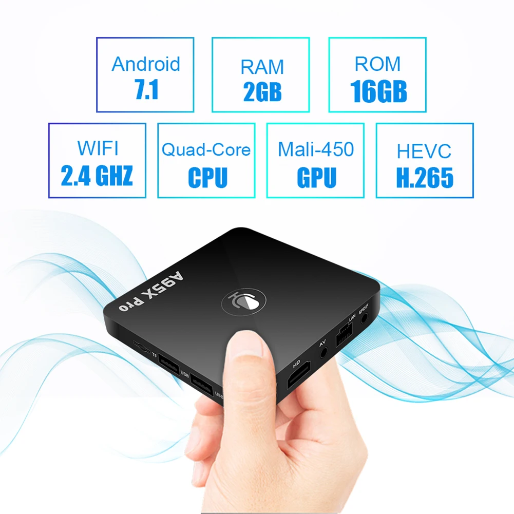 

A95X pro Android 7.1 Smart TV Box Quad Core 2GB/16GB 2.4G Wifi Androidtv Google OS Voice Control Smart Media Player
