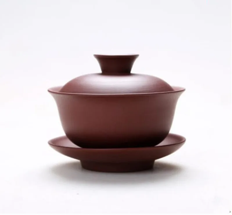 1 шт. фиолетовый глина Gaiwan чайные чашки Китайский Kong Fu чайный набор ручной работы чайная посуда аксессуары - Цвет: B