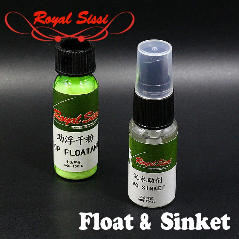 Королевский Sissi Floatant порошок& sinket добавки комбо муха для рыбной ловли, химический сухой мух плавающий порошок 20 мл& влажная муха Тонущая жидкость 20 мл