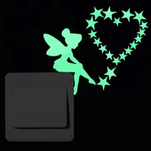 

3D wall stickers for kids rooms cat Luminous Sticker glow in the dark stars fairy wall stickers bedroom home decor living room