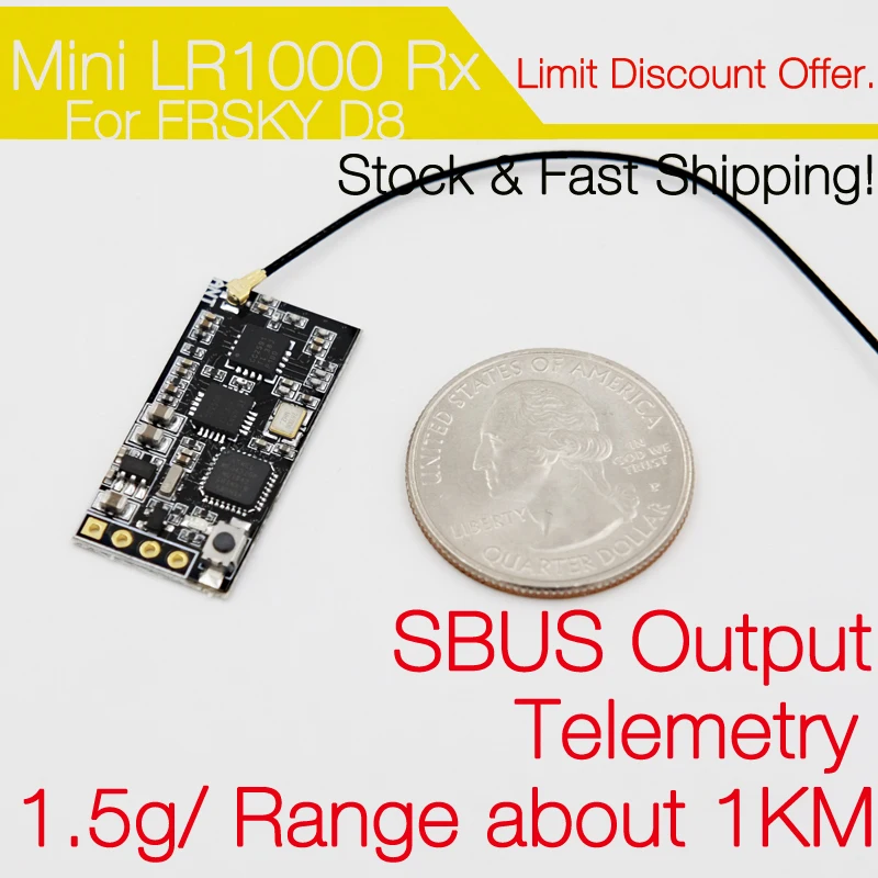 

Mini LR1000 Receive Compatible with FRSKY D8 Telemetry SBUS fro FRSKY system