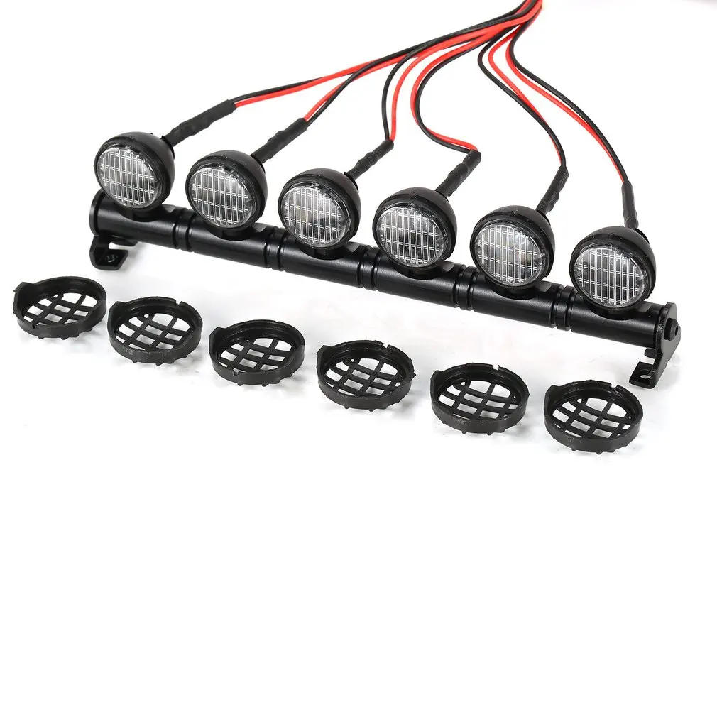 

145M Multi-Function 6 LED Light Bar for Traxxas Hsp Redcat Rc4wd Tamiya Axial Scx10 D90 RC Crawler Jeep Wrangler Searchlight
