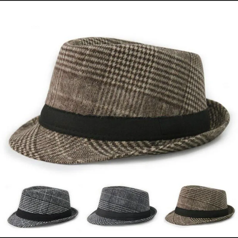 2016 Winter New Wool Felt Fedora Hats For Men Chapeau Masculino Panama Hats Jazz Trilby Gangster Cap Free Shipping