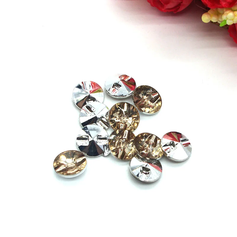 Type 1 Buildent 50PCs Acrylic Sewing Buttons Scrapbooking Round Shank 11mm Dia Costura Botones Decorate Bottoni botoes