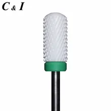 Керамическая большая бочка гладкая верхушка-зернистость c-карбидное сверло для ногтей-электрическая дрель для ногтей-фрезы для ногтей