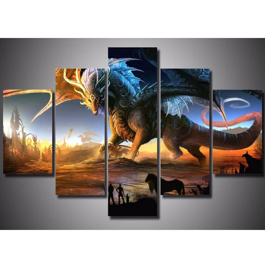 How to train your dragon,diy 5pcs/set mosaic full 5d diamond embroidery