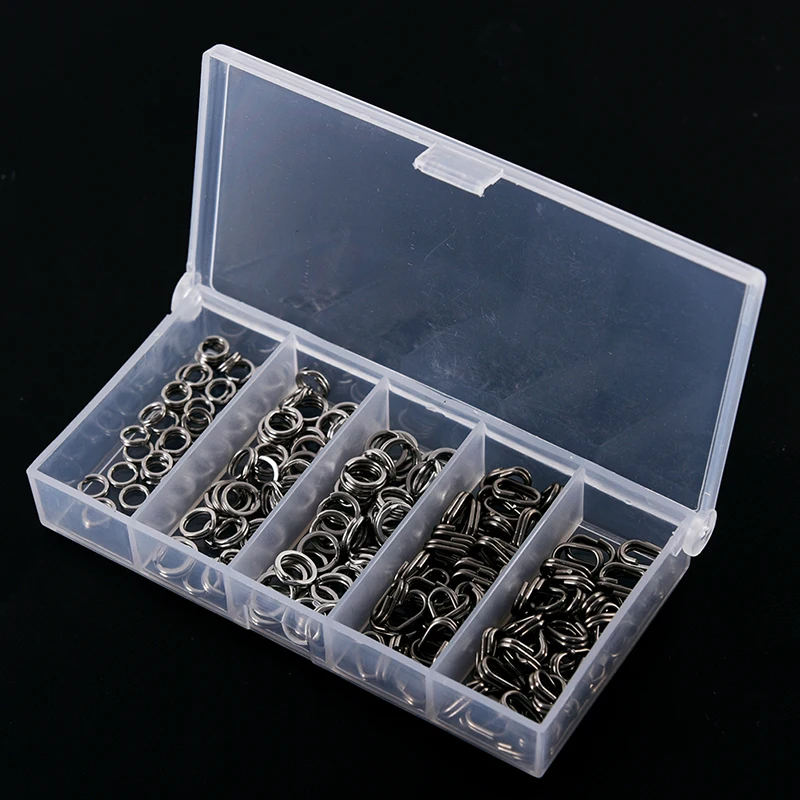 200pcs Stainless Steel Fishing Split Rings Lure Solid Ring Loop Connectors WT7n