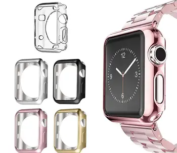 

100pcs 360 Degree Slim Watch Cover for Apple Watch 3/2/1 42MM 38MM Case Soft Clear TPU Screen Protector for iWatch 4 44MM 40MM