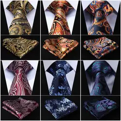 Платок Классические Вечерние Свадебные Цветочный 3,4 "Шелковые Свадебные Мужские удлиненные галстук XL галстук платок комплект # Q6