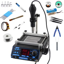 YIHUA 853AA PCB плита предварительного нагрева Sation горячий воздух пистолетный паяльник станция ЖК-цифровой паяльная станция BGA паяльная станция