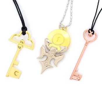 

Fashion Jewelry Anime Nisekoi Onodera Kosaki Pendant Necklace Heart Key Copper Metal/Rope Chain Necklace Cosplay Lovers Gift