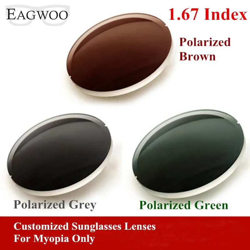Eagwo 1.67 Indice di Prescrizione Occhiali Da Sole Lenti Polarizzate Grigio  Marrone Verde Occhiali Da Sole Lenti per Miopia Anti UV Anti Abbagliamento  167|grey lenses|index 1.67index lens - AliExpress