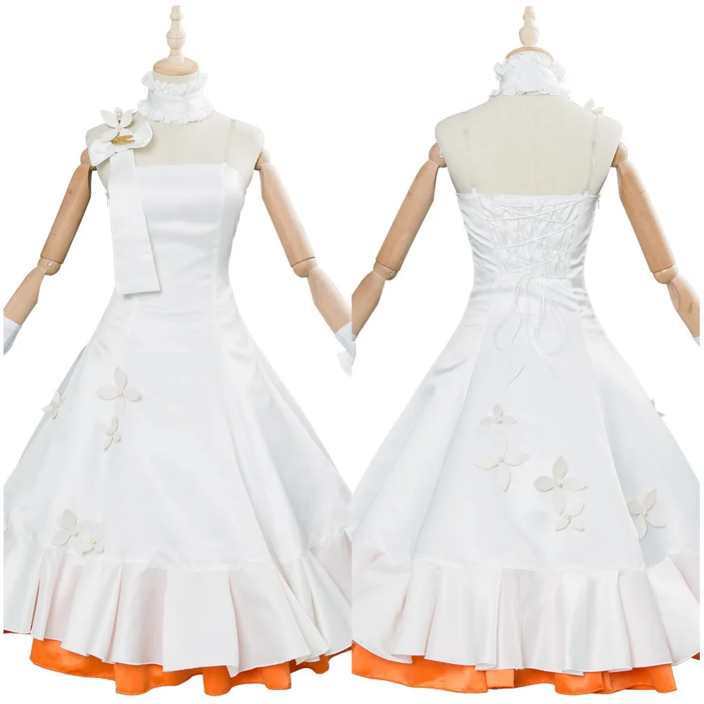 

Fate Grand Order Cosplay Fujimaru Ritsuka Costumes Adult Women White Outfit Dress Gown Halloween Carnival Cosplay Costumes
