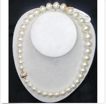 

CLASSIC 10-11MM HUGE south sea white pearl necklace 18inch