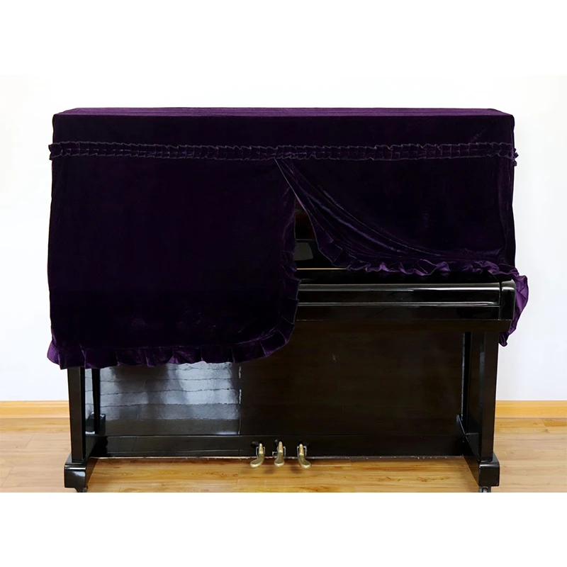 Бархатный Чехол для фортепиано универсальная модель плюшевый Золотой Jujube красный фиолетовый пылезащитный антипригарный серый наполовину драпированный чехол для фортепиано