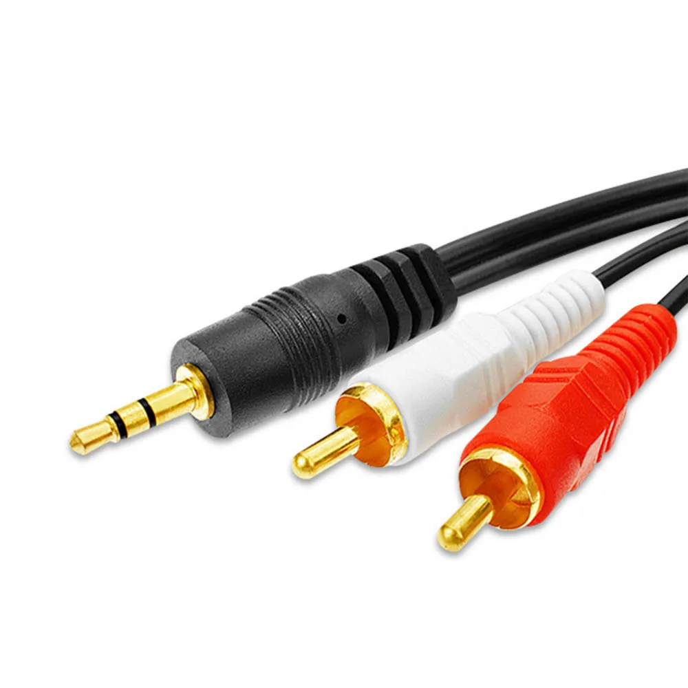 3.5mm to 2 RCA Male to Male Audio Cable Y Splitter Stereo Aux Cord Home Theater.