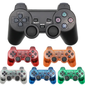 

For Sony PS2 Bluetooth Wireless Controller Transparent Clear Gamepad For Sony Playstation 2 Joystick 2.4G Vibration Controle