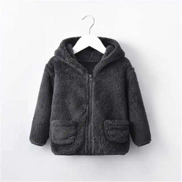 Toddler Baby Solid Fluffy Coat Cloak Jacket Thick Warm Outerwear Clothes For Children's Solid