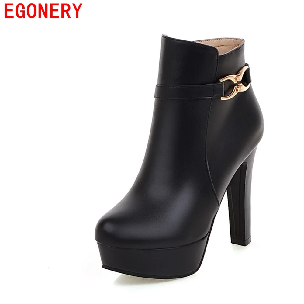 

MESUOTO Spring Autumn Fashion Super High Heels Womens Boots Ankle Zipper Thick Sole Platform Ladies Shoes