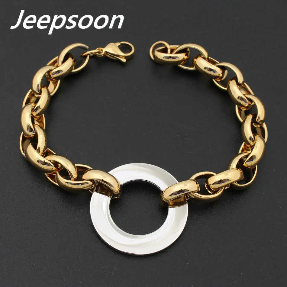Fashion Stainless Steel Jewelry For Woman Round Bracelet Chain High Quality Multi-Color For Choose Jeepsoon BGEGAAAJ