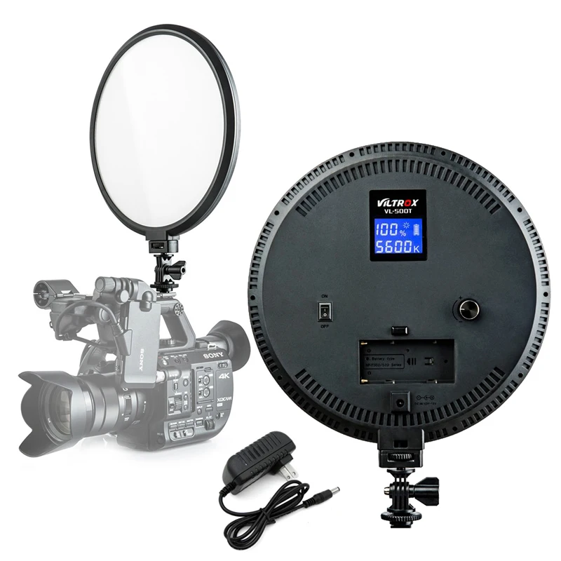 Viltrox VL-500T двухцветный светодиодный видео кольцо заполняющая световая панель с регулируемой яркостью 25 Вт 2000LM 3200-5600 K CRI95+ для DSLR камеры DV видеокамеры