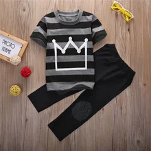 Kids baby Hot 2016 2 brand cartoon children clothing set plaid kids shorts + t shirts 2pcs boys sport suit set fit for 4-14year
