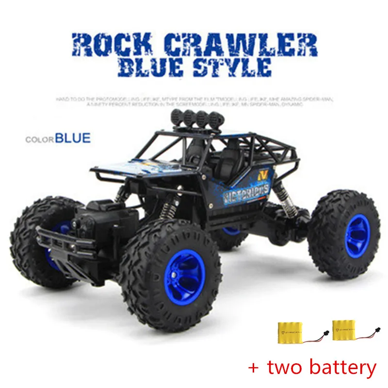 28 см Радиоуправляемая машина 1/16 4WD 4x4 водительский автомобиль Двойной Мотор привод Bigfoot автомобиль пульт дистанционного управления модель автомобиля внедорожник игрушка - Цвет: BLUE 2 BATTERY