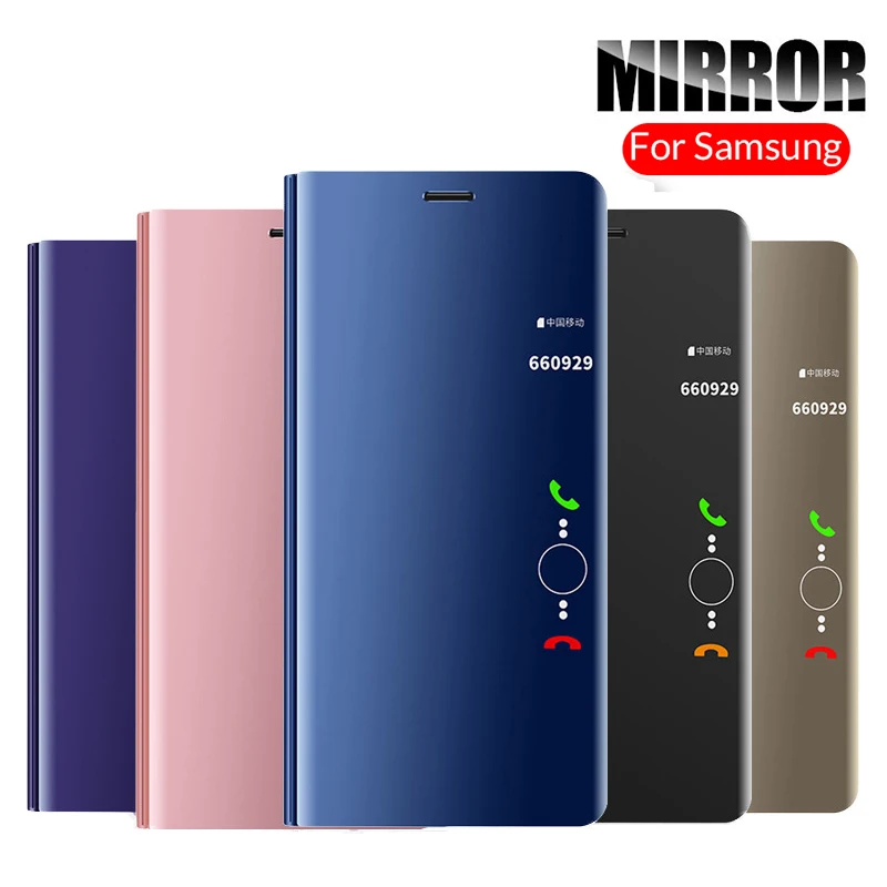 

3D Smart Leather Mirror Flip Case For Samsung Galaxy S10e S10 Plus Lite Clear View Front Back Phone Covers Sansung S 10Plus S 10