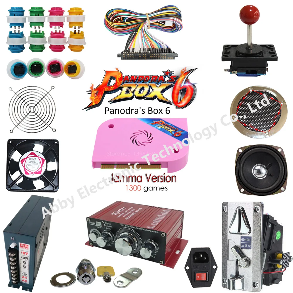 Arcade parts Bundles kit With GOD OF GAMES 900 in 1 PCB illuminated Joystick led