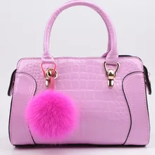 Fox fur ball pompoms car keychain bag pendant gold metal key ring chain bag charm accessory