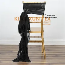 50 шт. 20x275 см Атлас бант на стул с шифоновыми оборками галстук накидка на стул chiavari для свадьбы Отель событие украшения