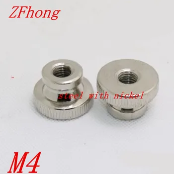 

50pcs M4 steel with nickel step knurled thumb nut hand tighten nut