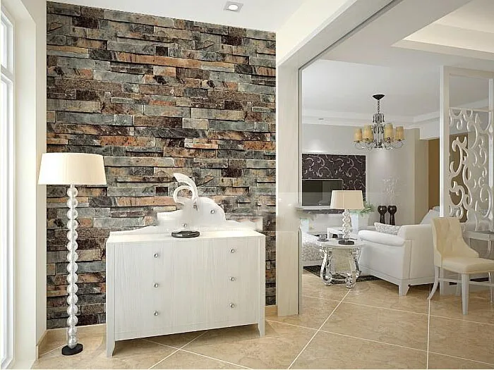 modern 3d stone brick wallpaper dining room,kitchen,bathroom,office