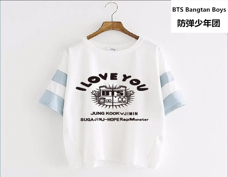 

KPOP BTS JIMIN JUNG KOOK the same with black letters self printed T-shirt k pop korean clothes t shirt women harajuku t shirt