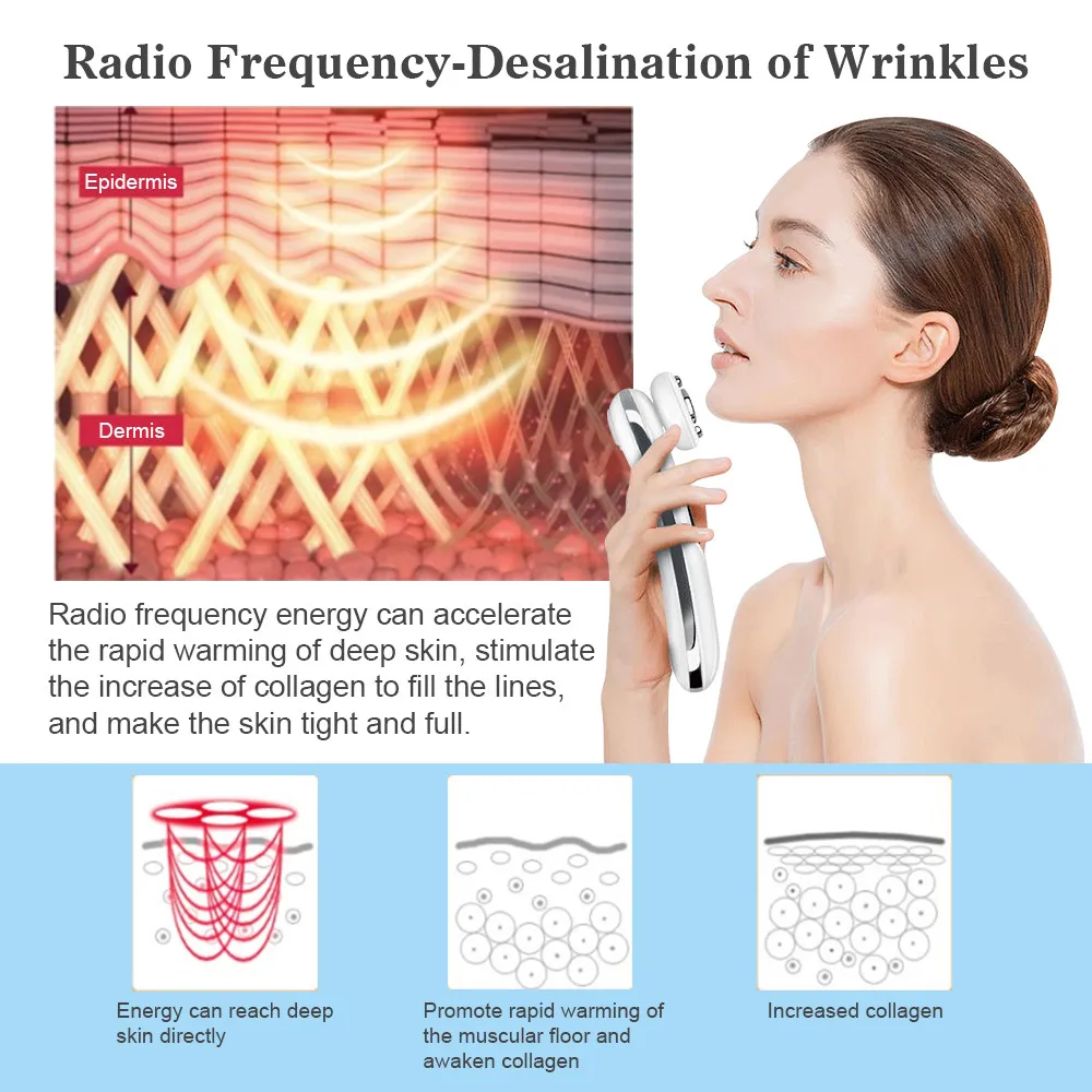 Средство для удаления акне массажер для лица лифтинг RF Радио Частота стройнее против морщин EMS уход за кожей Очиститель пор утягивающие инструменты