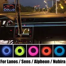 Новейший EL провод для Daewoo Lanos/Sens/Alpheon/Nubira/украшение автомобиля холодный свет атмосферная лампа/9 метров набор/DIY