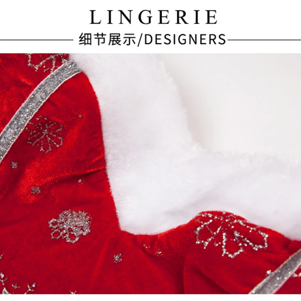 XXL новинка 4 шт./компл. рождественские платья для отдыха Высокое качество Красный снежинка размера плюс Хэллоуин Косплэй костюм Санта-Клаус Халат