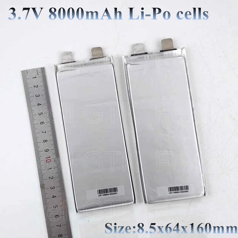 7pcs Brand 3.7v 8Ah Lithium lipo polymer 8000mah cell 8564160 for diy battery pack electric power tool bank toy 24v battery 10ah (3)