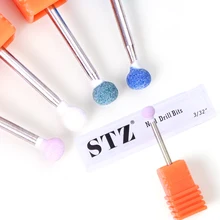 1 шт. вращающийся круглый заусенец керамический камень для удаления кутикулы дрель для ногтей Маникюр Электрический инструмент шлифовка чистые пилочки аксессуары JID05