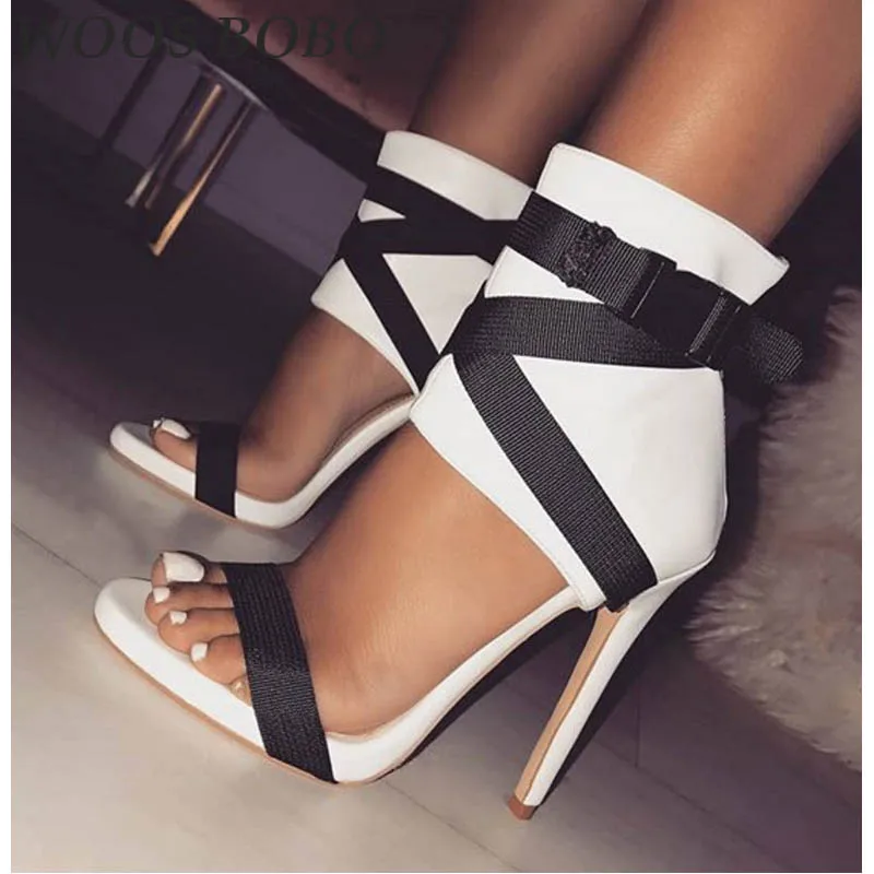 

BOBO Womens Sandals Sexy Open Toe Summer High Heels Sandals Woman Brand Thin Heels Gladiator Sandals Women Casual Fashion Girl