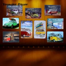 Paradise Beach Bus Tin табличка известного бренда, художественное Украшение стен бара, паба, дома, отеля, гаража, металлическая ретро-картина, табличк...