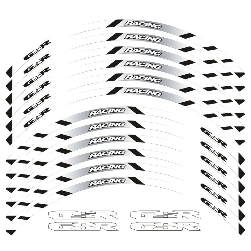 

12 Pcs New high quality Fit Motorcycle SUZUKI GSR Wheel Sticker stripe Reflective Rim decals